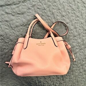 ♠️Kate Spade Dumpling Small Pebbled Leather Satchel Crossbody, Light Pink